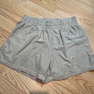 Athletic Works ButterCore Tan Heathered Lounge Shorts Womens Medium 8-10 Pocket